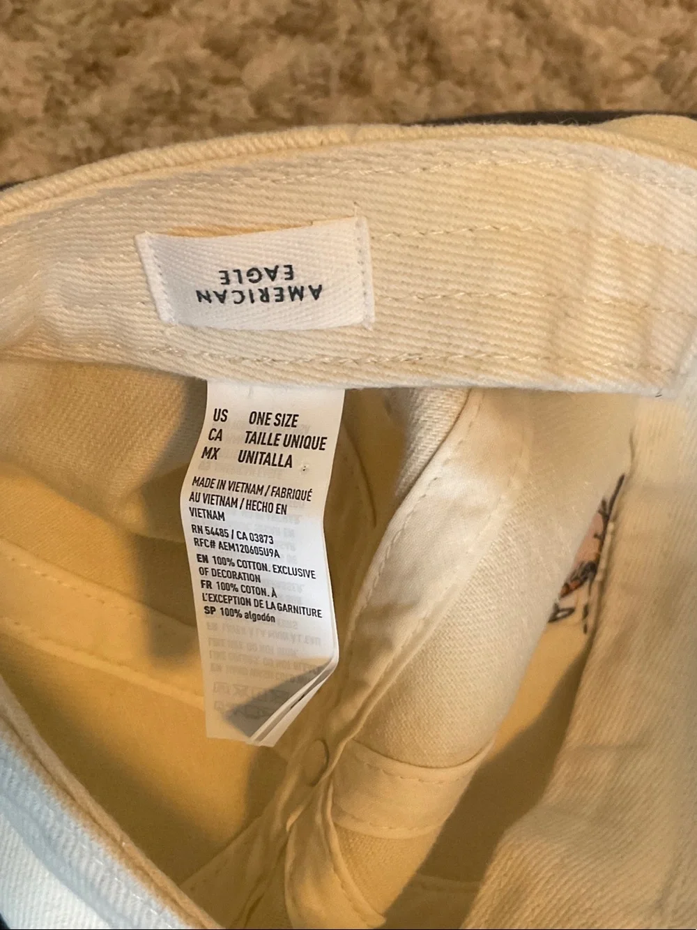 American Eagle Outfitters Snoopy and Pumpkin Cream Cotton Cap